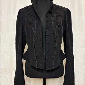 Ralph Lauren Black Embroidered Blazer